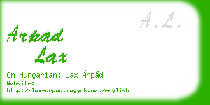 arpad lax business card