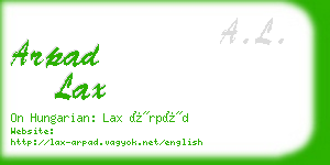 arpad lax business card